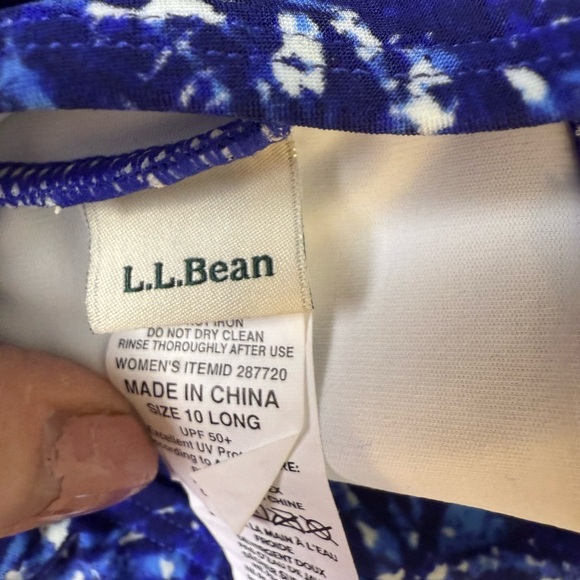 LL bean one piece swim dress blue size 10 long - Picture 4 of 5